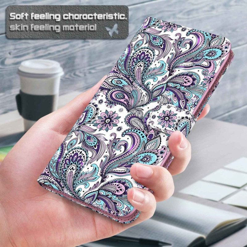 Leren Hoesje voor Sony Xperia 5 IV Met Ketting Paisley-patroon Met Bandjes