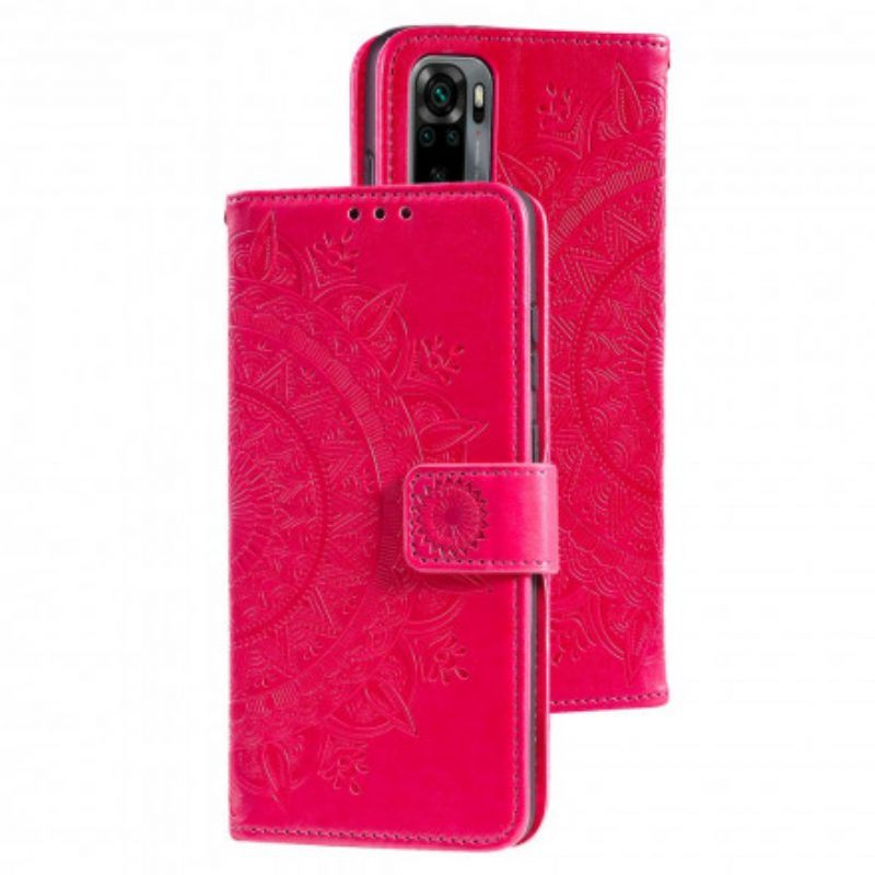 Leren Hoesje voor Xiaomi Redmi Note 10 / 10S Zon Mandala