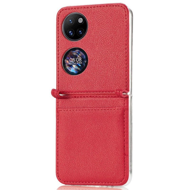 Telefoonhoesje voor Huawei P50 Pocket Textuur Lederen Kaarthouder