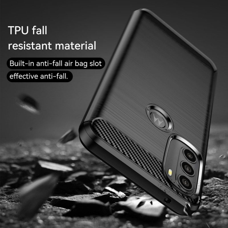 Telefoonhoesje voor Moto G71 5G Geborstelde Koolstofvezel