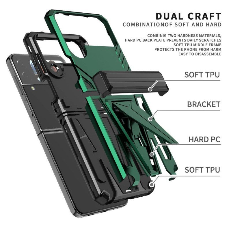 Telefoonhoesje voor Samsung Galaxy Z Flip 4 Folio-hoesje Premium-ondersteuning
